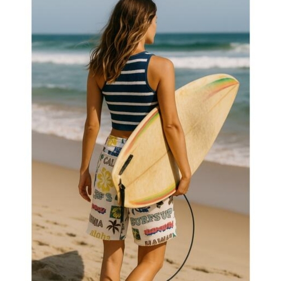 BDG Urban Outfitters Womens Aloha Surf Graphic Shorts California Print Size 25 - Picture 7 of 16